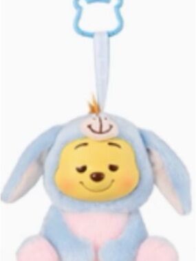 Plush Blue Bunny Clip-On Keychain with Yellow Face